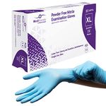 MediHands Nitrile Gloves X Large, Blue Heavy Duty Disposable Gloves, Powder Free, Latex Free, and Protein Free, Medical, Food, Multi Use, Pack of 100