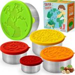 TAVVA Stainless Steel Lunch Containers for Kids - Snack Containers for Kids, Stainless Steel Lunch Box Set, Stainless Steel Containers with Lids, Snack Container, Snack Storage Containers, Bento Box