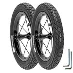 Balance Bike Replacement Wheel Set 12 inches Upgrade Racing Part for Strider etc. - Pair(2) Aluminum Alloy Wheel Rims and Air Tires with Inner Tubes
