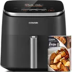 COSORI Air Fryer 9-in-1, Compact & Large 6-Qt, Fast Turbo Modes, 90-450°F Evenly Results with Precise Temperature Control, Less Oil, Roast, Bake, Dry, Reheat, Frozen, Broil, Proof, Grey