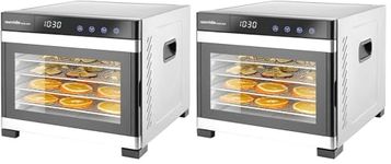 SousVideTools/Hendi| 6 Tray Stainless Steel Dehydrator | Food Dryer | Touch Panel, Timer & Thermostat Control | Drying Fruit, Meat and Vegetables (Pack of 2)