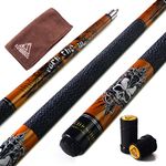 CUESOUL Rockin Series 57" 21oz Maple Pool Cue Stick Set with Joint Protector/Shaft Protector and Cue Towel G406