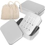 BESPORTBLE 2pcs Aluminum Soap Dish + White Wood Beads Soap Bag Travel with Cover Wooden Beads Soap Box