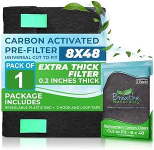 Breathe Naturally Universal Cut To Fit Carbon Activated Air Filter - Replacement Charcoal Filters - Pre Filter Carbon Sheet for Air Purifier, Vent Filters & More - Made in USA (Pack of 1, 8x48)