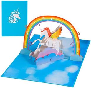 ANEWISH Carte d'anniversaire 3D, Carte de Graduation, Carte Commémorative, Carte pop-up Licorne et Arc-en-ciel, avec Enveloppe
