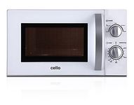 Cello 700W Microwave Oven with 20 Litre Capacity 5 Power levels and defrost function, White, Manual control, Clock kitchen timer One size, MM720CJ9