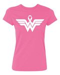 Kropsis Superhero Ribbon Pink Logo - Breast Cancer Awareness Support Women's T-Shirt, Pink, X-Large