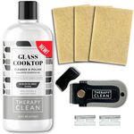 Therapy Glass Stovetop Cleaner and Cooktop Cleaner Kit - 3 Non-Scratch Scrubbing Pads & Razor Scraper - Glass Stove Top Cleaner Cream for Oven, Ceramic, Electric, Induction, Flat Top Stovetop, Gas