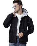 BE SAVAGE Long Sleeves Oversized Hooded Neck Zipper Baggy Hoodie Drop Shoulder Jacket for Men's | XL, Black