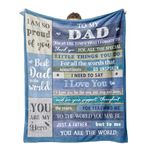 Juratar Dad Gifts from Daughter Son, Flannel Blanket Dad Gifts, Personalized Dad Birthday Gifts, Blanket for Dad(157x132 cm)