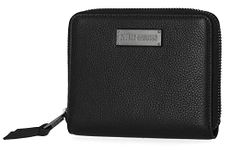 Harley-Davidson Women's Classic Small Zip Around Leather Wallet - Black, Black, 5.18" x 4.25" x 0.75"