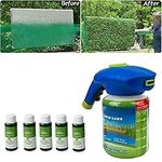 HANQ Hydro Mousse Liquid Lawn,Garden Grass Seed Sprayer System Combination for Rapid Growth ( Hydroseeding Spray Bottle and 5 Bottles Liquid Fertilizer Formula ),HI-421