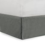 Shop Bedding Tailored Velvet Bed Skirt with Split Corner 18 inch Drop Queen, Grey Modern Dust Ruffle, High-End