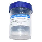 Medsor Impex Urine Sample Collector Specimen Plastic Container Sterile 50ml (100 Pcs.)