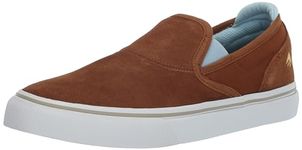 Emerica Men's Wino G6 Slip On Skate Shoe, brown / blue, 5.5 UK