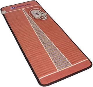 Far Infrared Amethyst Mat Midsize (59"L x 24"W) - Negative Ion - FIR Therapy - Natural Amethyst - FDA Registered Manufacturer - Adjustable Temperature Setting - Hot Crystal Heating Pad - Reddish Brown