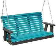Poly Lumber Wood 5FT Porch Swing Amish Craftsmandship Made in USA HDPE with No wood fibers and 1000 lbs Limit. Stainless Steel Hardware.Signature Rollback design for Patio Outdoor Backyard Garden Park
