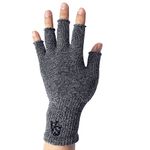 Vital Salveo Stretchy Fingerless Texting Circulation Fingerless Recovery Arthritis Carpal Tunnel Gloves (Pair)-S/M-Light Grey