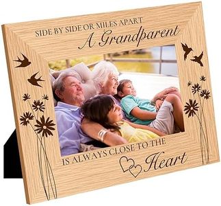 CREATCABIN Marco de Fotos para Abuelos, Marcos de Fotos de Madera, Pantalla Grabada, Marco de Postal de Mesa de Madera para Colgar En la Pared, Galería, Cumpleaños, Navidad, Aniversario 21.8x16.8cm