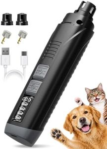 Dog Nail Grinder, 4 Adjustable Speeds, 2 LED Lights, Quiet & Low Vibration