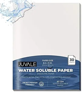 Juvale 30 Pack Water Soluble Paper, Dissolvable Disappearing Sheets for Embroidery, Arts, Crafts, Letter-Size (3pt, 60gsm, 8.5 x 11 In)