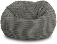 Bags of Beans Corduroy Kids Bean Bag Chair with Filling Included - Lightweight Comfortable Beanbag Seat - Machine Washable Childrens Beanbag Furniture for Girls & Boys - 67 x 48cm (Slate Grey)