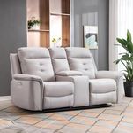 Torque - Jamie 2 Seater Leatherette Manual Recliner | Recliner Sofa/Chair for Living Room, Bedroom, Office (Off White) | 1 Year Warranty