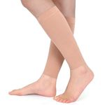 Evolyline 20-30 mmHg Graduated Calf Compression Sleeves for Women & Men, Medical Footless Compression Socks for Calf Support, Compression Calf Sleeves for Shin Splint Varicose Vein Edema Recovery