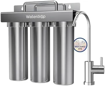 Waterdrop TST-UF 0.01μm Ultra-Filtration Under Sink Water Filter, Stainless Steel, 5X Service Life,Remove 99.99% of Contąminants Larger Than 0.01μm, with Dedicated Faucet, USA Tech (3 Filter Included)