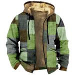 Jackets for Men Long Jacket for Men Mens Pullover Mens Jacket Lined Flannel Jacket for Men Jackets for Men Parka Jacket Men Mens Winter Coats with Hood Men's Winter Coat（3-Dark Green,6X-Large）