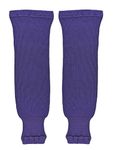 Pear Sox Pro Weight Solid Color Hockey Socks - Youth and Adult Sizes, Made in America, Knit-Style Fabric, Thick and Durable, Purple, Medium