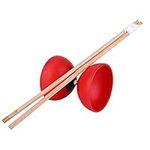 Agatige Diabolo Triple Bearing, Triple Bearing Diabolo Set Chinese Yoyo with Coloured Diablolo Sticks for Juggling, Yoyo(Red)