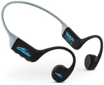 H2O Audio TRI Run Waterproof Bone Conduction Headphones, Sweatproof Open Ear Headphones for Running, Cycling, and Watersports, Wireless Wrap Around Sport Earbuds, IPX8 Waterproof, Bluetooth 5.3