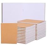 BELLE VOUS 48 Pack Small Kraft Notebooks - Unlined A6 Note Books Bulk Multipack - Brown Paper Notepads - 24 Pages per Notebook - 10.5 x 14 cm (4.13 x 5.51 in).