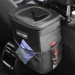 HOTOR Car Trash Can with Lid and St