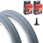 Vandorm Set of Bicycle Tyres 20 x 2.00 (54-406) Drifter BMX Street Grey Tires with Schrader Valve Inner Tubes (Pack of 2)