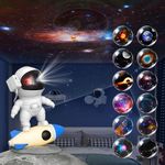 Galaxy Projector, 12 in 1 HD Cosmic Scenes Astronaut Galaxy Projector for Bedroom, Realistic Starry Sky Galaxy Night Light Projector for Kids Adults
