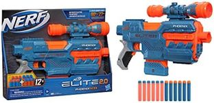 Nerf Elite 2.0 Phoenix CS-6 Motorized Blaster, 12 Official Nerf Darts, 6-Dart Clip, Scope, Tactical Rails, Barrel and Stock Attachment Points