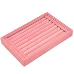 7 Slots Jewelry Accessories Display Storage Box Case Velvet Ring Showcase Holder Earring Set Tray Organiser - 22.5 * 14.5 * 3cm