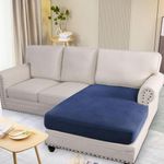 HOKIPO Super Stretch Individual Jacquard Chaise Cover Sectional Couch Covers for L Shaped Sofa, 1 Piece Chaise Cover, Navy Blue (AR-5287-NBL)