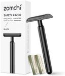 ZOMCHI Safety Razor for Men with 10 Safety Razor Blades, Reusable Metal Razor for Men & Women, Single Blade Razor - Matte Black