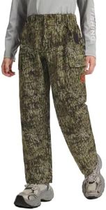 BASSDASH Invis Kid’s Youth Stretch Hunting Pants Water Resistant Breathable Camo Cargo Fishing Pant