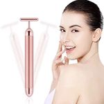 Horolas Beauty Bar 24k Golden Pulse Facial Massager, GOODYBUY T-Shape Electric Sign Face Massage Tools for Sensitive Skin Face Pull Tight Firming Lift