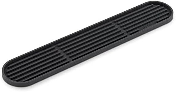 Navaris Tappetino Scolapiatti Silicone Sottile - Sgocciolatoio Lavello Cucina Slim - Porta Spugna Lavandino - Tappetini Scolabicchieri Bar 43x7,5x1 cm