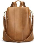 S-ZONE Leather Backpack Purses for Women Antitheft Soft Rucksack Ladies Shoulder Bag Medium