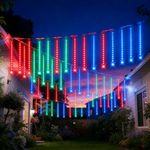 Aartner LED Solar Falling Christmas Lights, 40CM 8 Tubes Meteor Shower Rain Lighting, Waterproof Christmas Lights for Xmas Tree Wedding Decoration