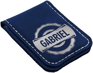 Personalized Magnetic Money Clip - Custom Engraved for Men, Him, Dad (Blue with Silver)