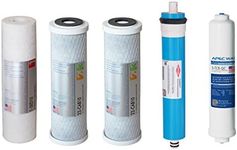 APEC Water Systems FILTER-MAX45 US Made 50 GPD Complete Replacement Set for Ultimate Series Reverse Osmosis Water Filter System Stage 1-5