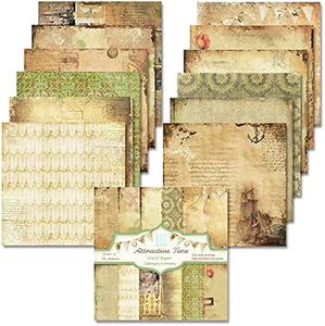 Vintage Scrapbook Paper Decorative Craft Paper 12×12-24 Sheets Double-Sided Decoupage Paper CardStock Paper Pad Journaling Paper for Holiday Cardmaking DIY Origami Decorative Craft Paper.