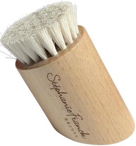 Stephanie Franck Beauty – Dry Brushing Face Brush - Brosse de Massage facial en Poils de Chèvre (doux) naturels et en Bois de Hêtre pour un Teint lumineux
